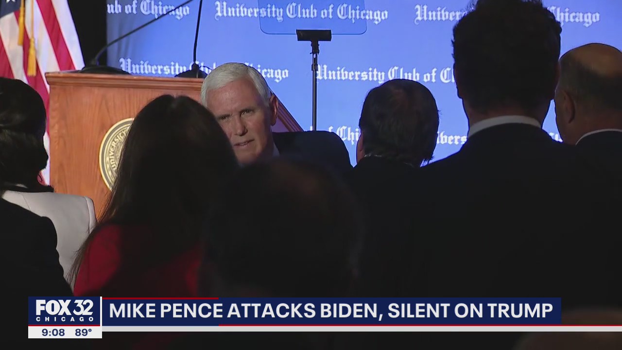 Pence in Chicago: Former VP attacks Biden, silent on Trump