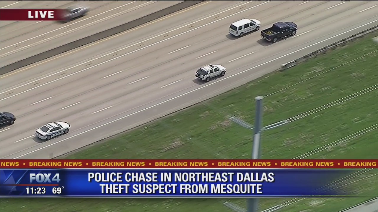 Mesquite Police chase theft suspect through Dallas County