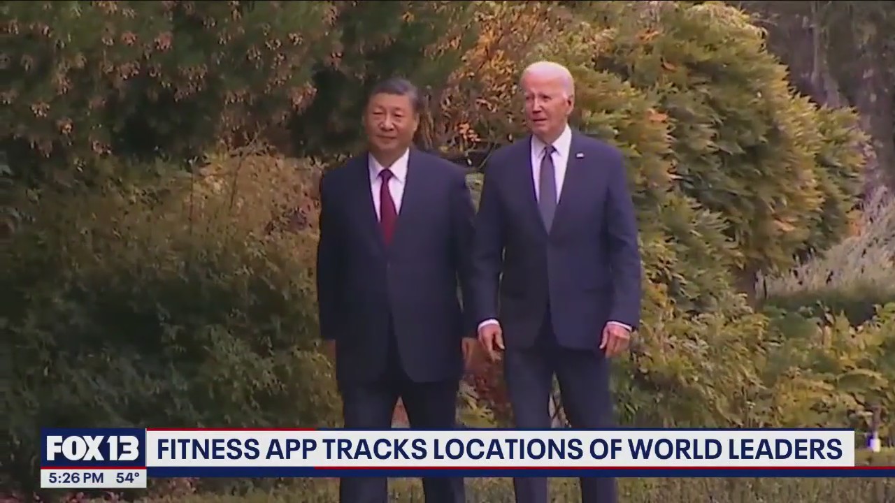 Fitness app tracks locations of world leaders
