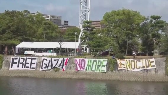 Hiroshima bombing memorial met with anti-war protests