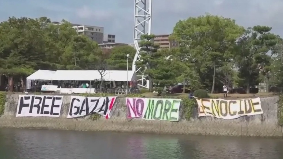Hiroshima bombing memorial met with anti-war protests