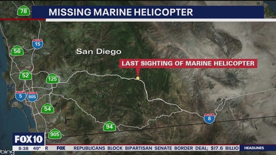Marine helicopter goes missing near San Diego