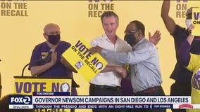 Newsom campaigns in San Diego and Los Angeles
