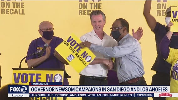 Newsom campaigns in San Diego and Los Angeles