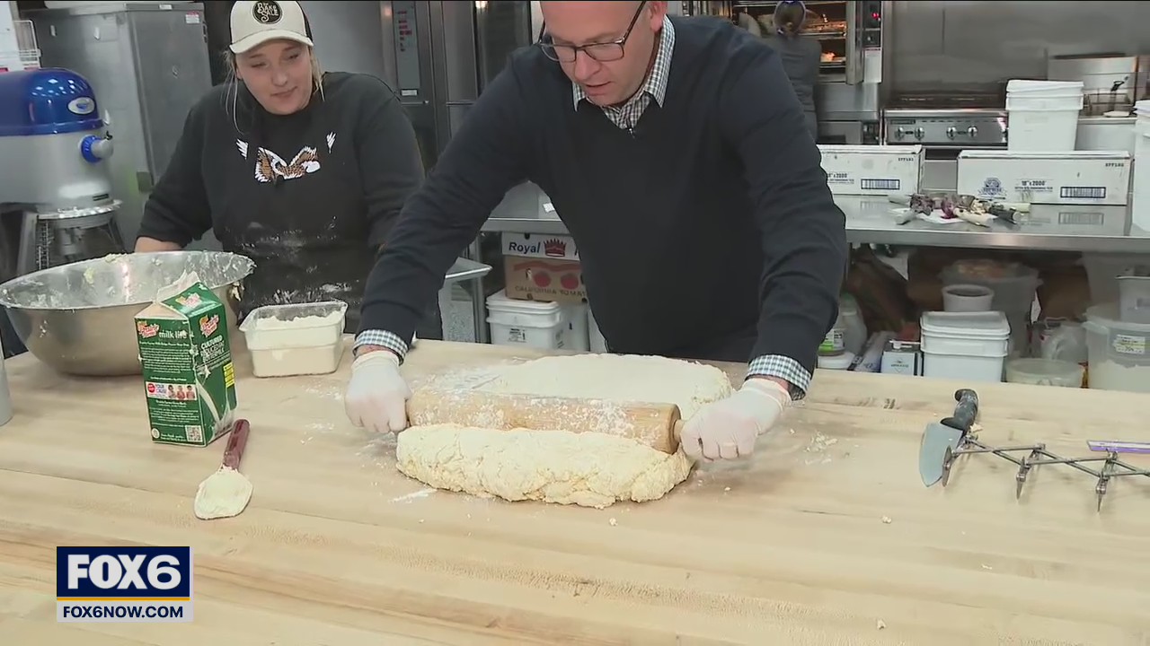 Preparing biscuits at The Bake Sale