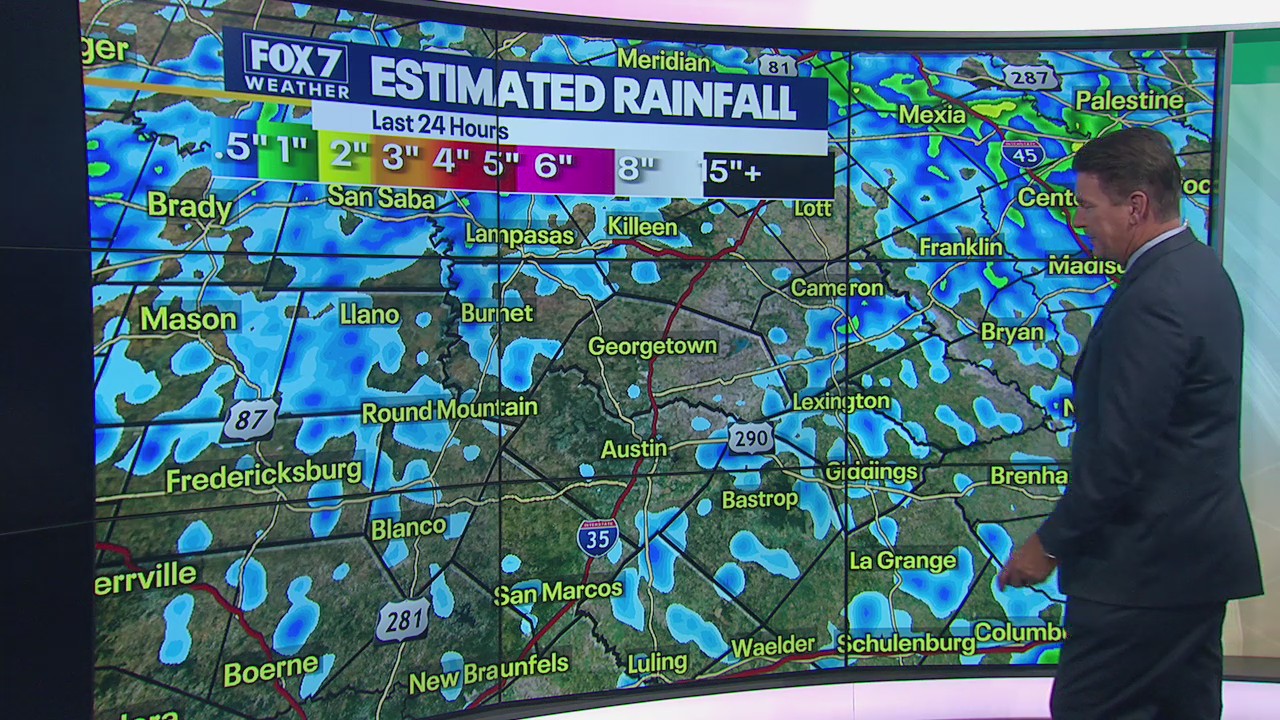 Rain in Central Texas and temperatures dip below 100s