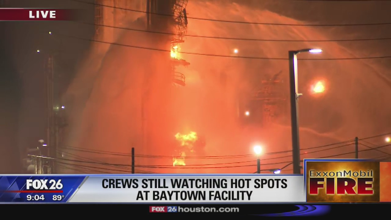 Crews still watching hot spots at Baytown facility