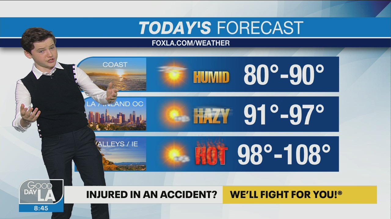Actor Benjamin Evan Ainsworth helps deliver the weather forecast on GDLA