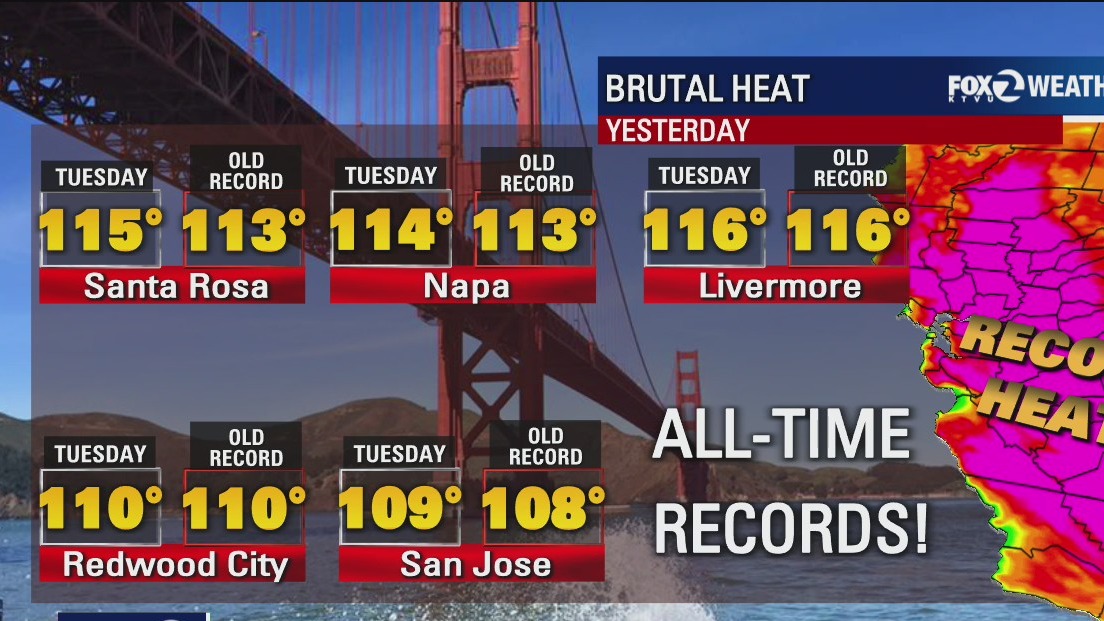 Bay Area temps perhaps hottest on planet