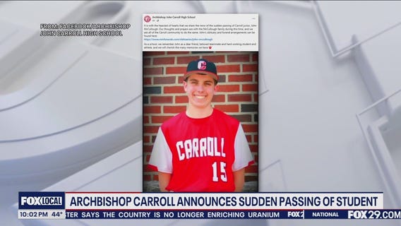 Archbishop Carroll announces sudden passing of student