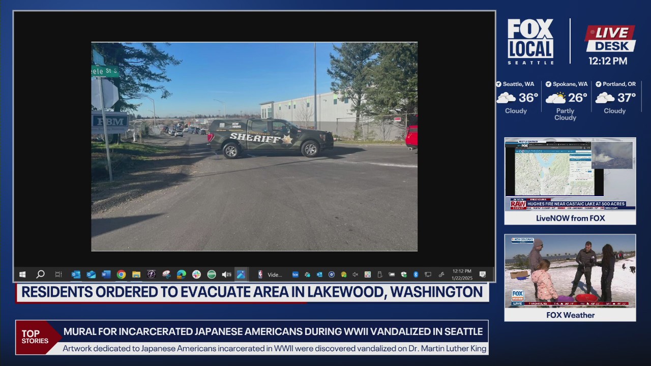 Police negotiate with suspect after shots fired in Lakewood, WA