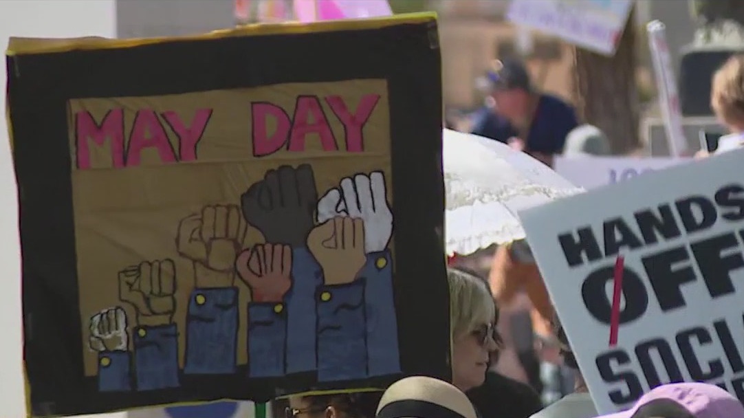 Thousands march in May Day protest at state Capitol