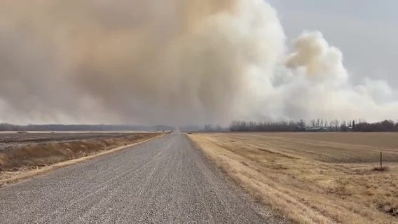 Northwest Minnesota grass fire rages Monday afternoon
