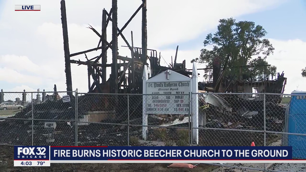Fire burns historic Beecher church to the ground