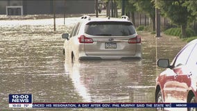 Thunderstorms dump heavy rain over Chester County causing drivers to get stuck in flooded streets