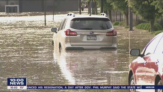 Thunderstorms dump heavy rain over Chester County causing drivers to get stuck in flooded streets
