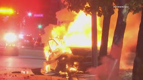 2 killed in fiery crash after police pursuit in Hollywood