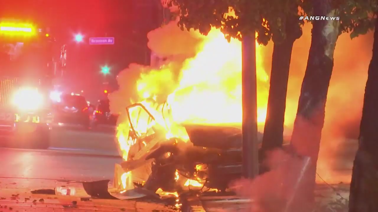 2 killed in fiery crash after police pursuit in Hollywood