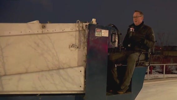 Ian Leonard mans the Zamboni