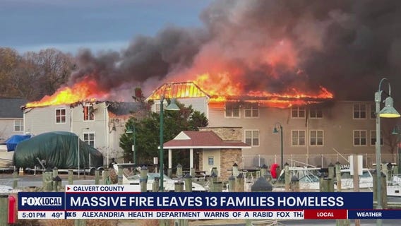 2-alarm fire in Calvert County displaces 13 families