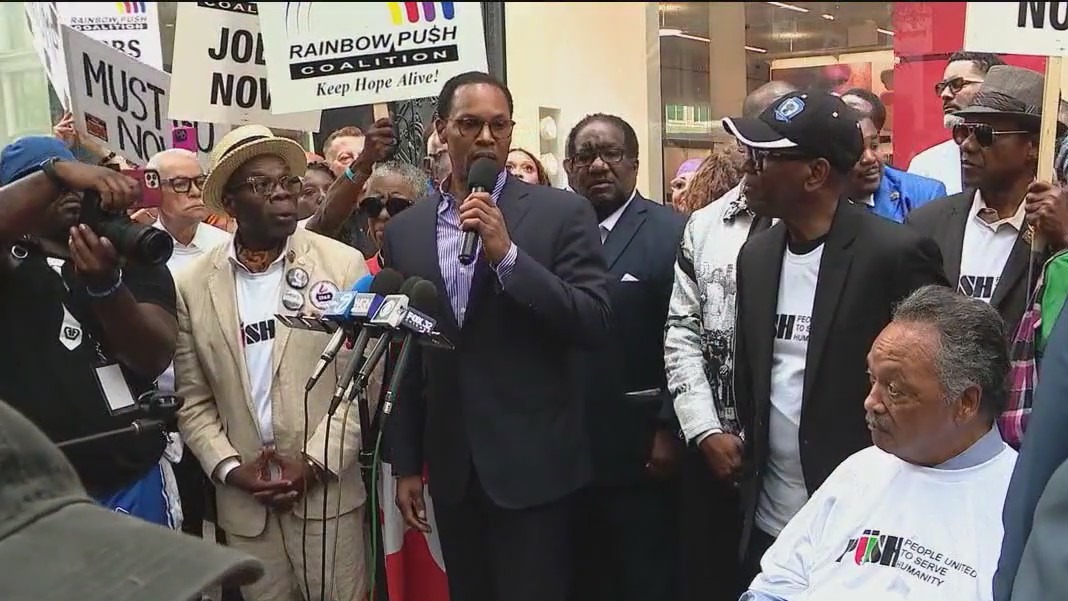 Protesters gather outside Chicago Target store