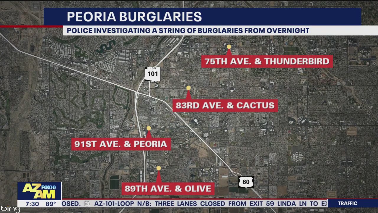 String of burglaries reported in Peoria | FOX 10 Phoenix