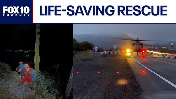 Hiker rescued in 12-hour New Year's Day mission after falling from ledge