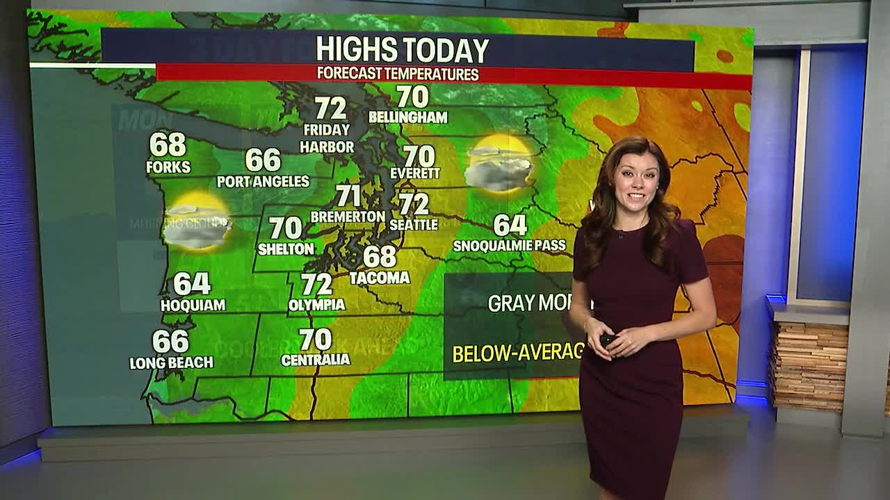 Cooler temps to start the week | FOX 13 Seattle