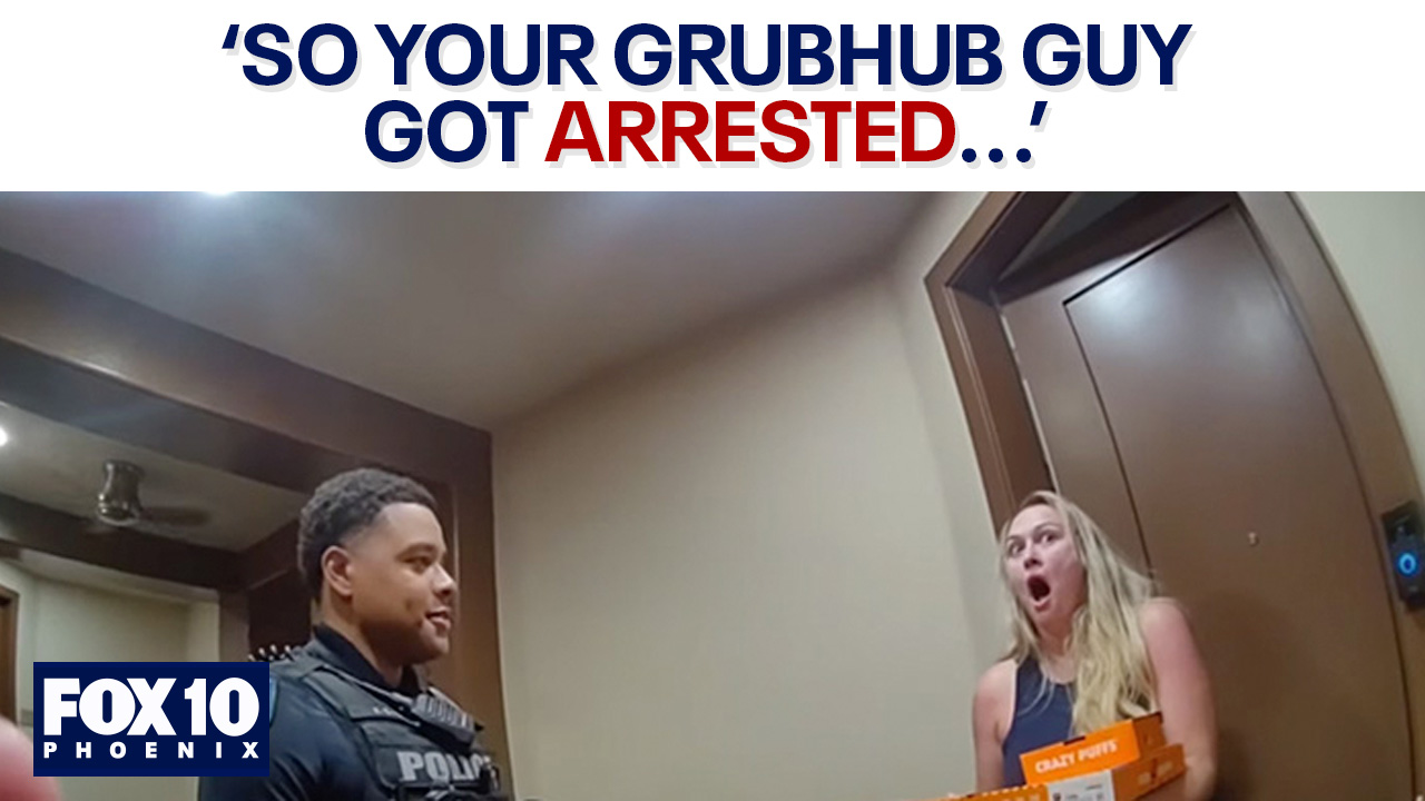 Officers deliver pizza after arresting Grubhub driver