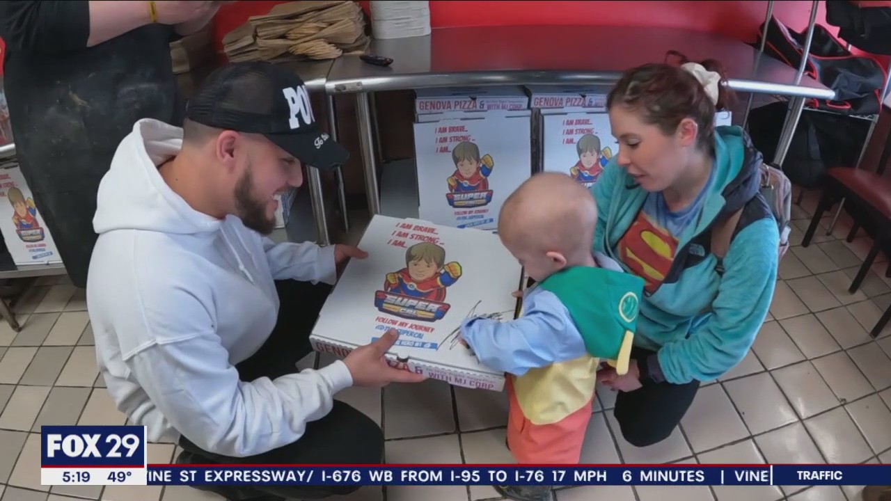 To fundraise for 2-year-old boy with leukemia, Audubon pizza shop creates special pizza boxes