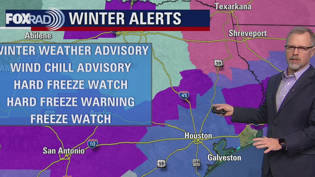 Winter weather approaching Houston