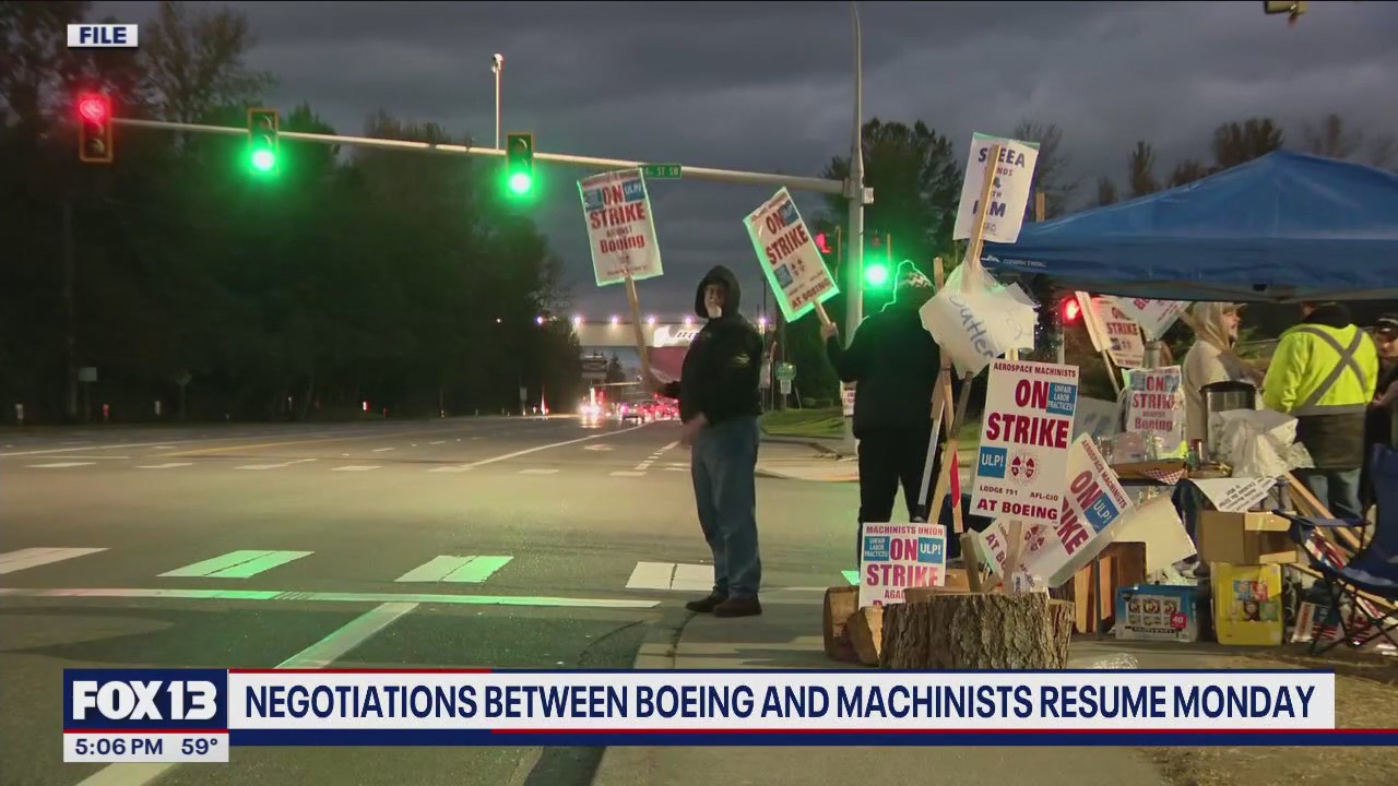 Negotiations between Boeing, machinists resume Monday