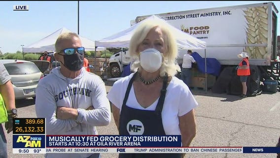 Musically Fed grocery distribution happening at Gila River Arena