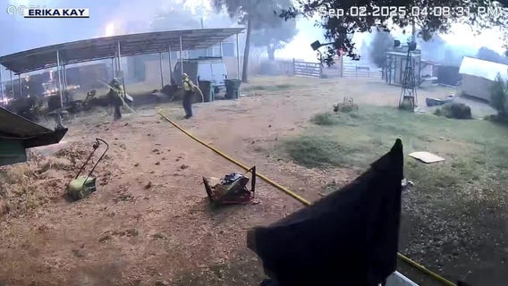 Video shows firefighters narrowly escaping disaster and ranch surviving Chinese Camp fire