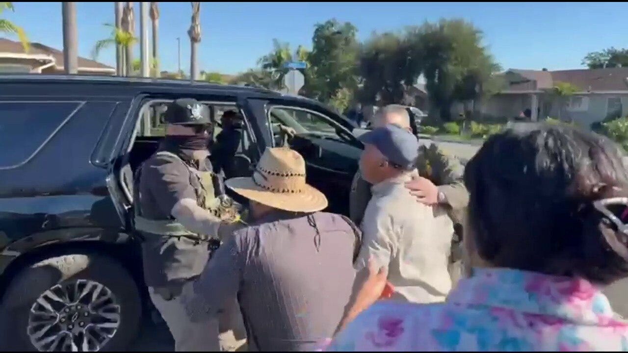 Video shows confrontation with border patrol agents and Downey residents 