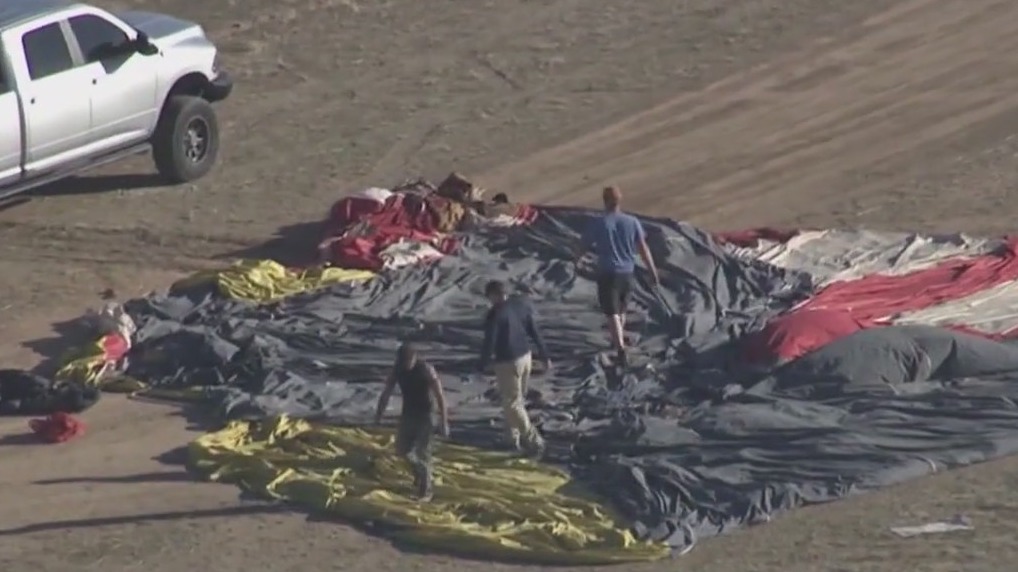 Scene of deadly hot air balloon crash in Eloy, Arizona