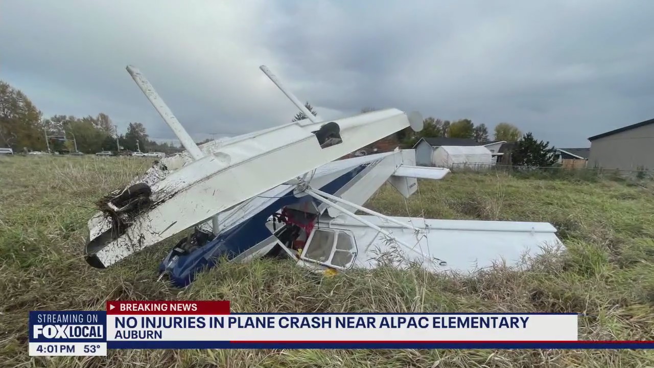 Small plane crashes near Auburn, no injuries reported