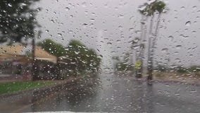 Rain falling across the Valley