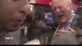 FOX 32's Dane Placko gets World Series champagne shower