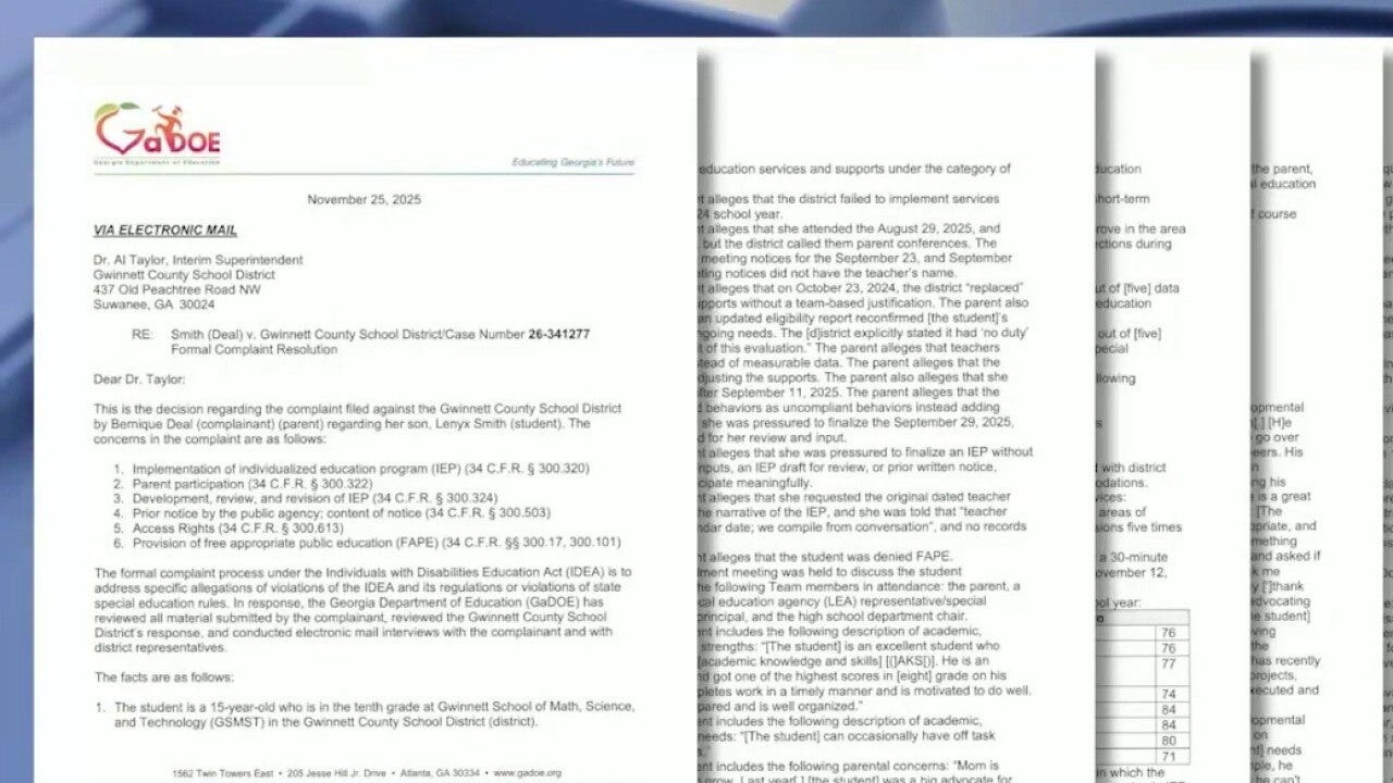 Gwinnett County Public Schools ordered to retrain staff after failing to follow IEP
