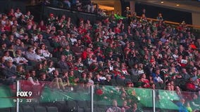 Wild fans pack Xcel Energy Center for playoffs watch party