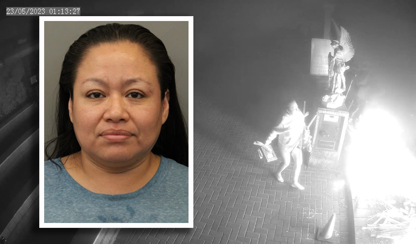 Arlington Heights woman caught on video torching Shrine of Our Lady of Guadalupe