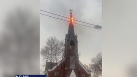 Lightning strike damages St. Paul church steeple