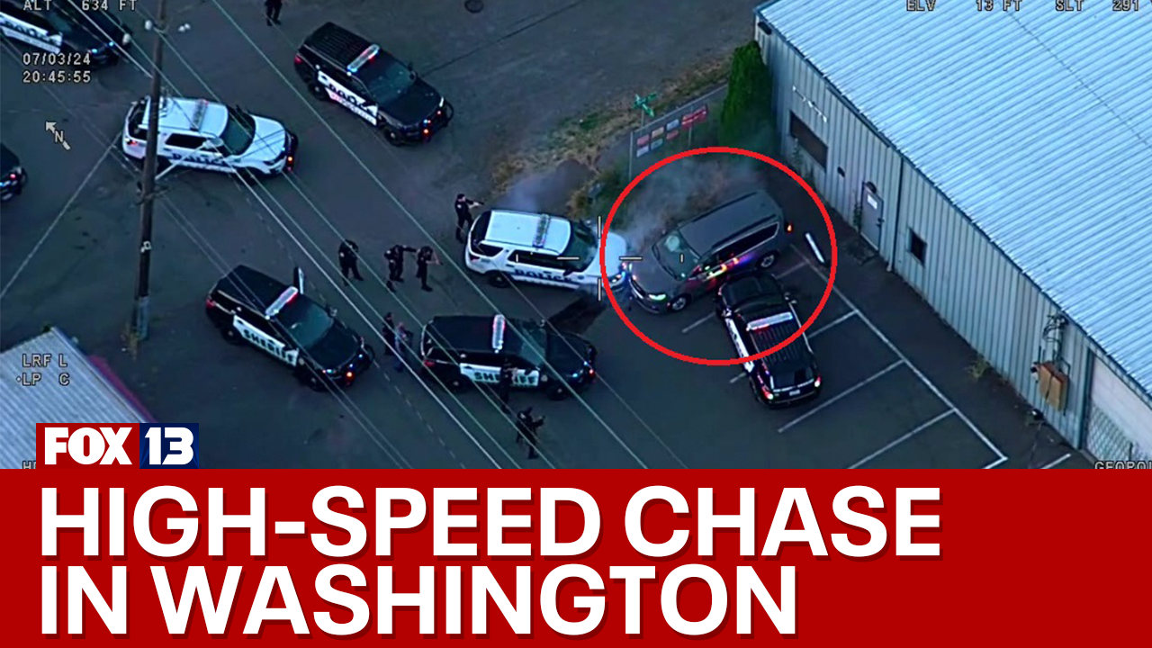 Chopper video shows police chase suspect in WA crime spree | FOX 13 Seattle