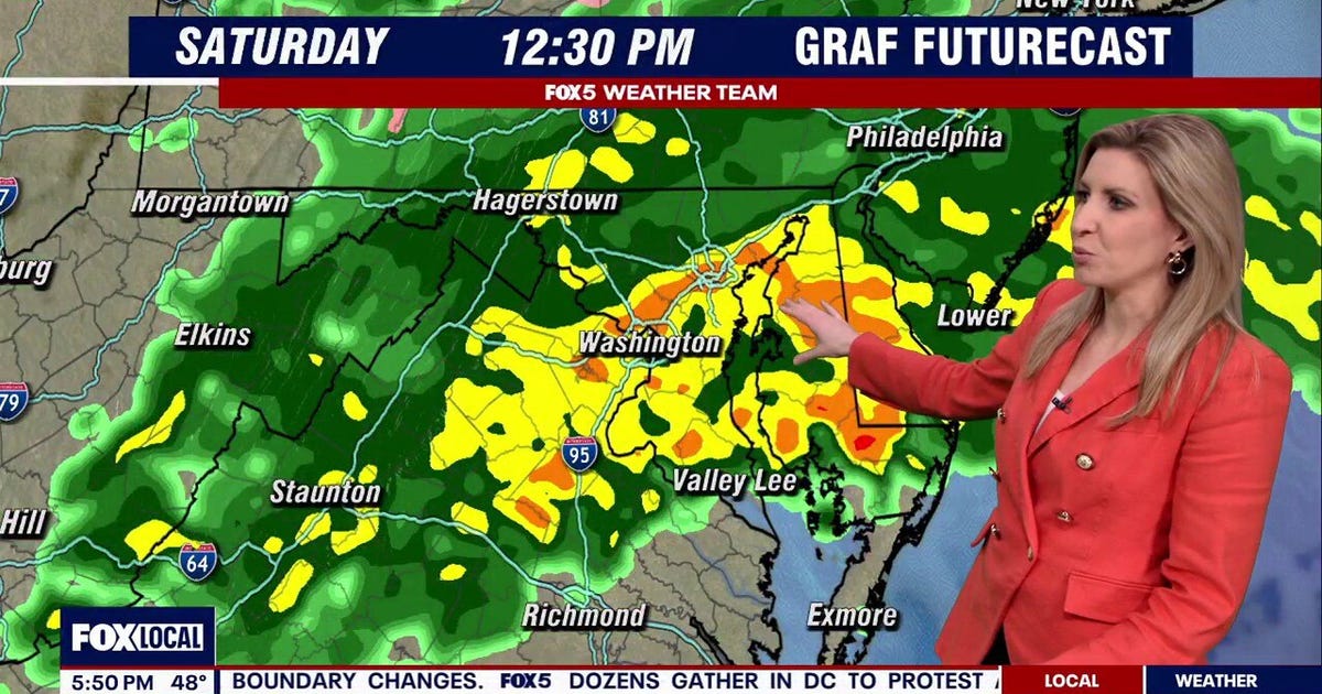 DC weather: Rain likely Saturday, chillier start to next week