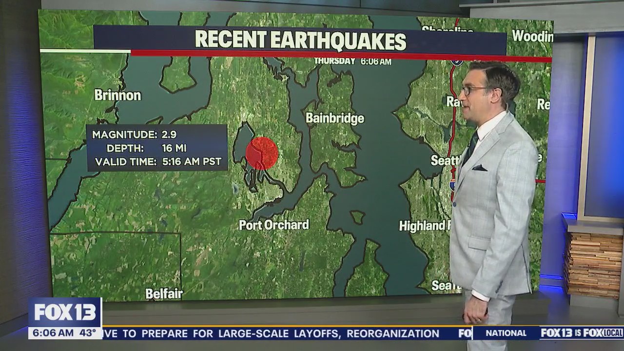 2.9M earthquake hits Bremerton, WA