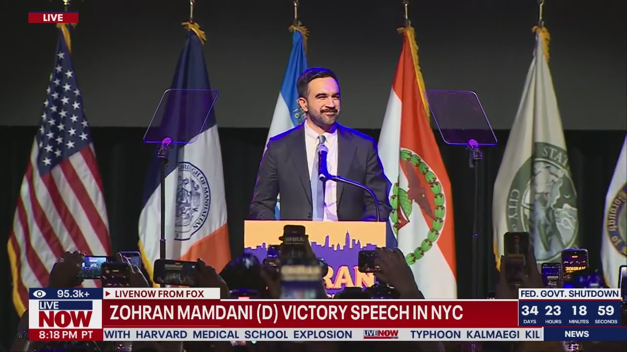 Mamdani gives victory speech after NYC mayor race win