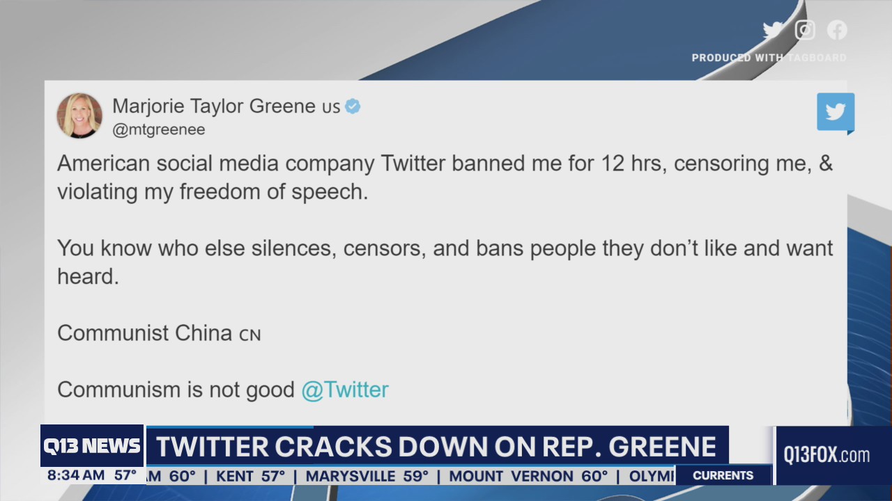 Rep. Marjorie Taylor Greene banned from Twitter for 12 hours