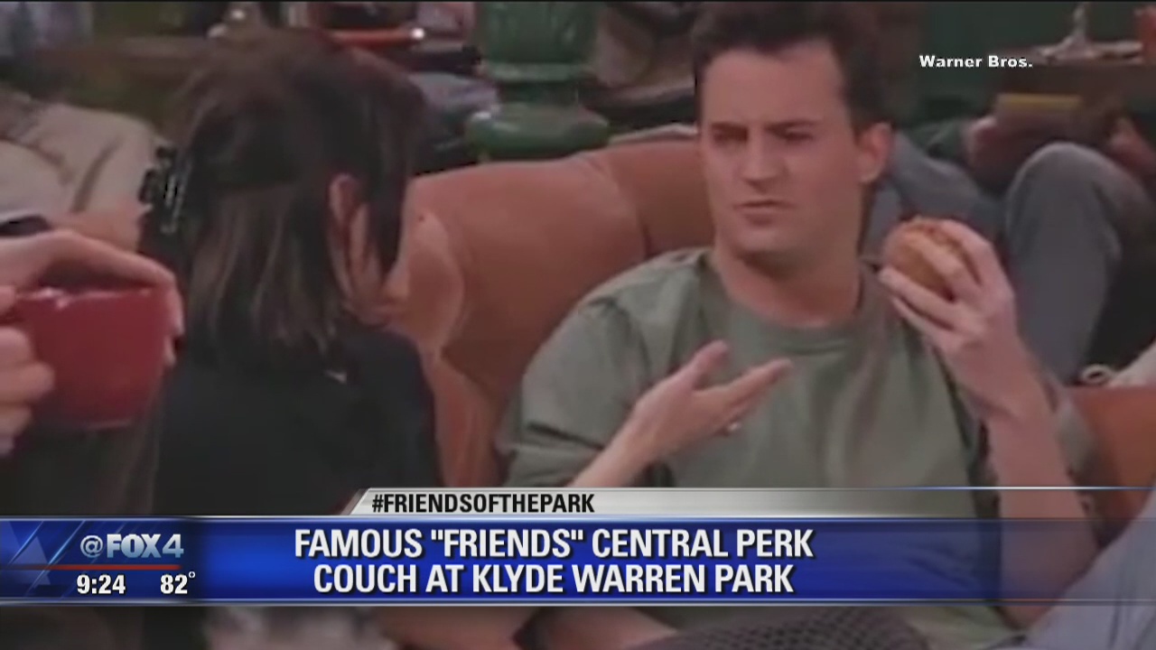 'Friends' couch on display at Klyde Warren Park