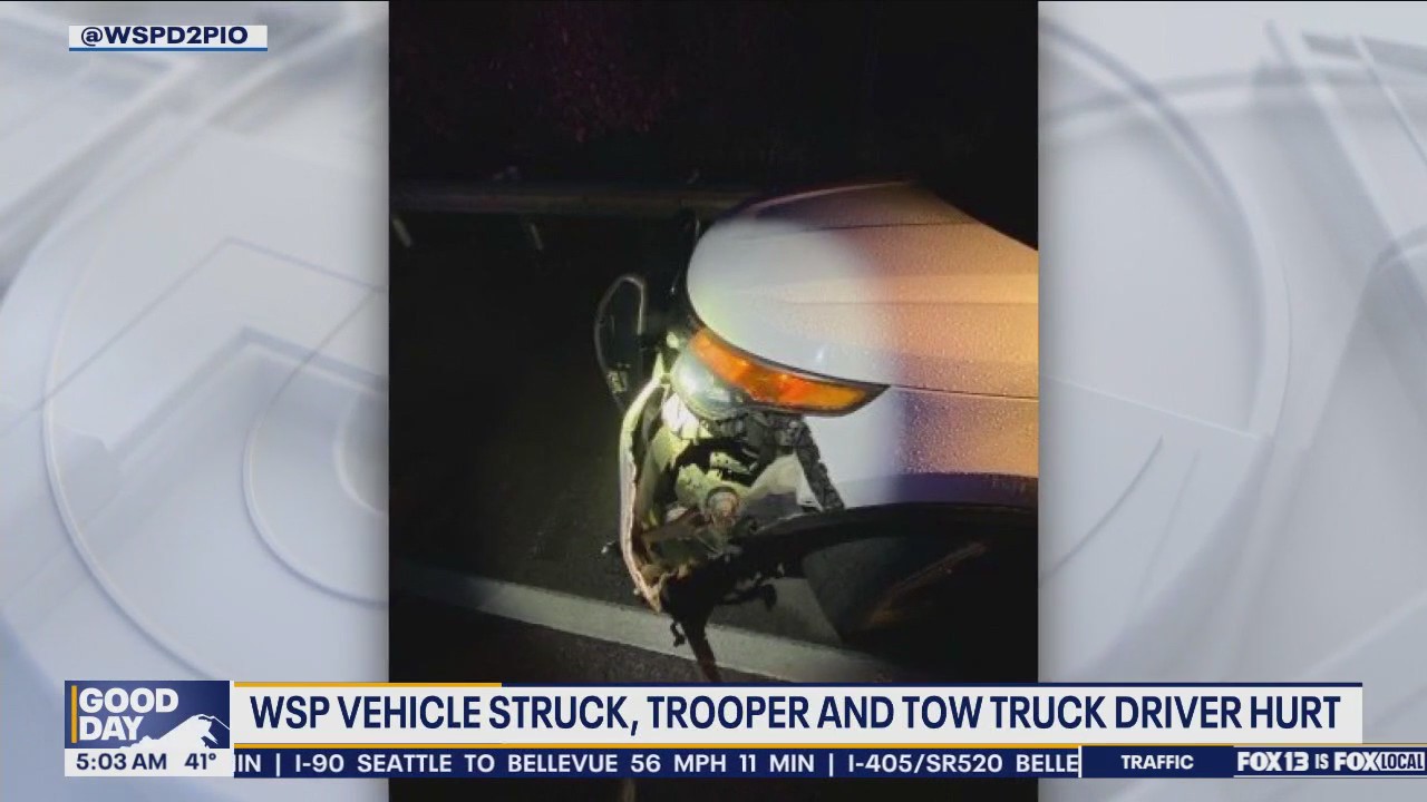 WSP patrol car hit in King County